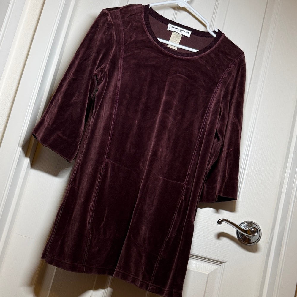 Vintage Sonia Rykiel Paris velour tunic. Size XS.